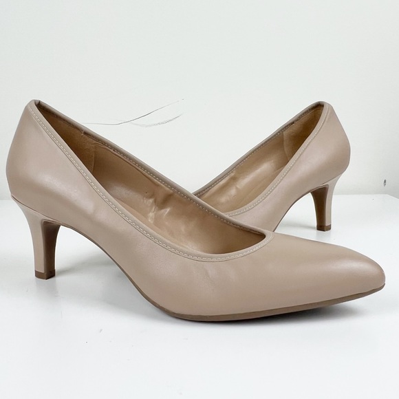 Naturalizer Oden Leather Pump in Natural Size 7.5 - Picture 1 of 8